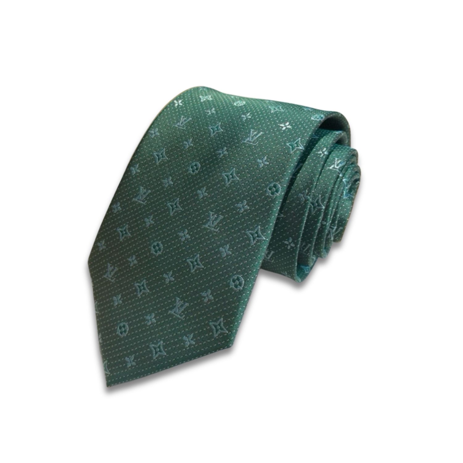 Louis Vuitton Signature Monogram Silk Tie Green For Men