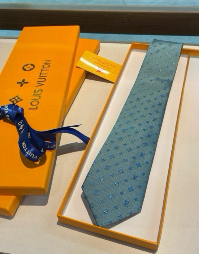 Louis Vuitton Signature Monogram Silk Tie Mint For Men