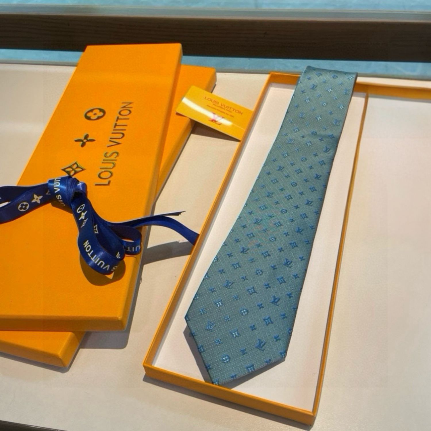 Louis Vuitton Signature Monogram Silk Tie Mint For Men