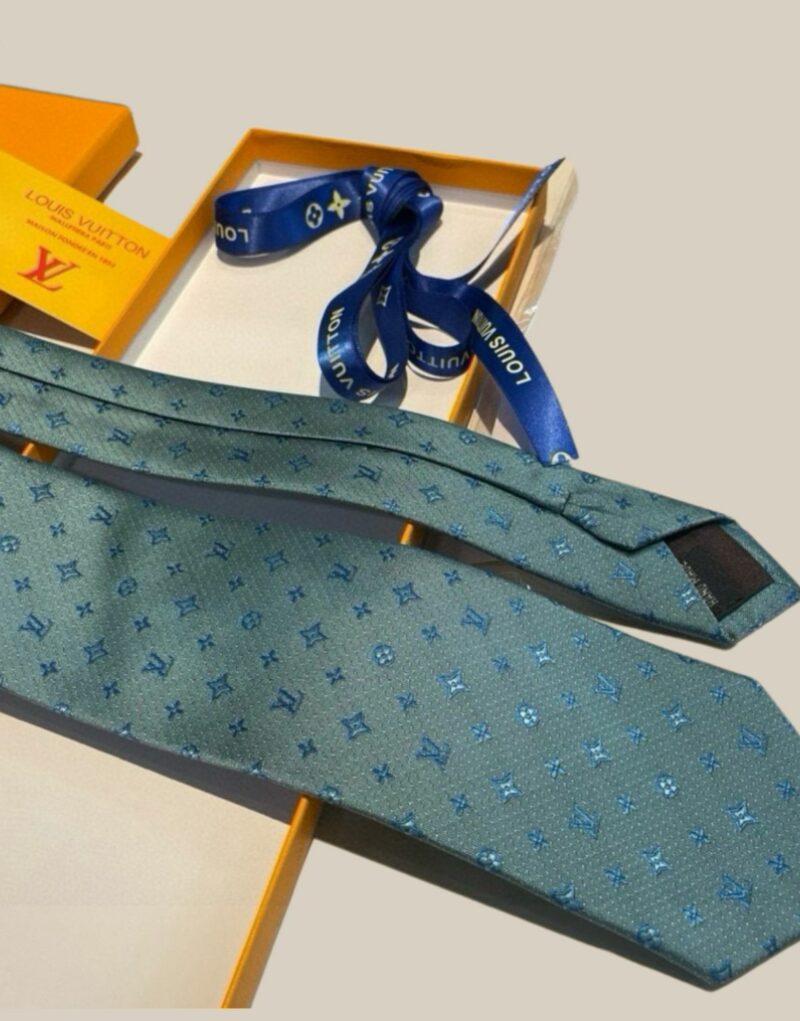 Louis Vuitton Signature Monogram Silk Tie Mint For Men