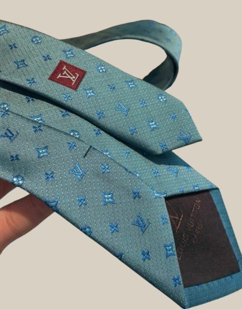 Louis Vuitton Signature Monogram Silk Tie Mint For Men