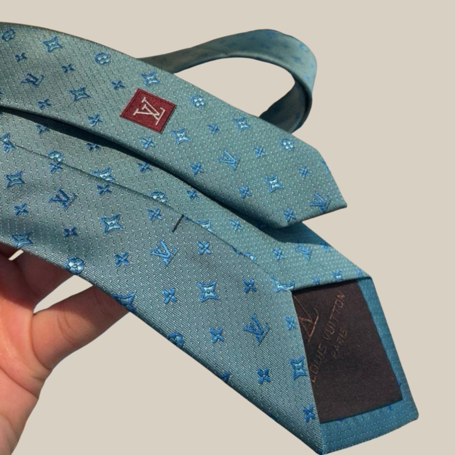 Louis Vuitton Signature Monogram Silk Tie Mint For Men