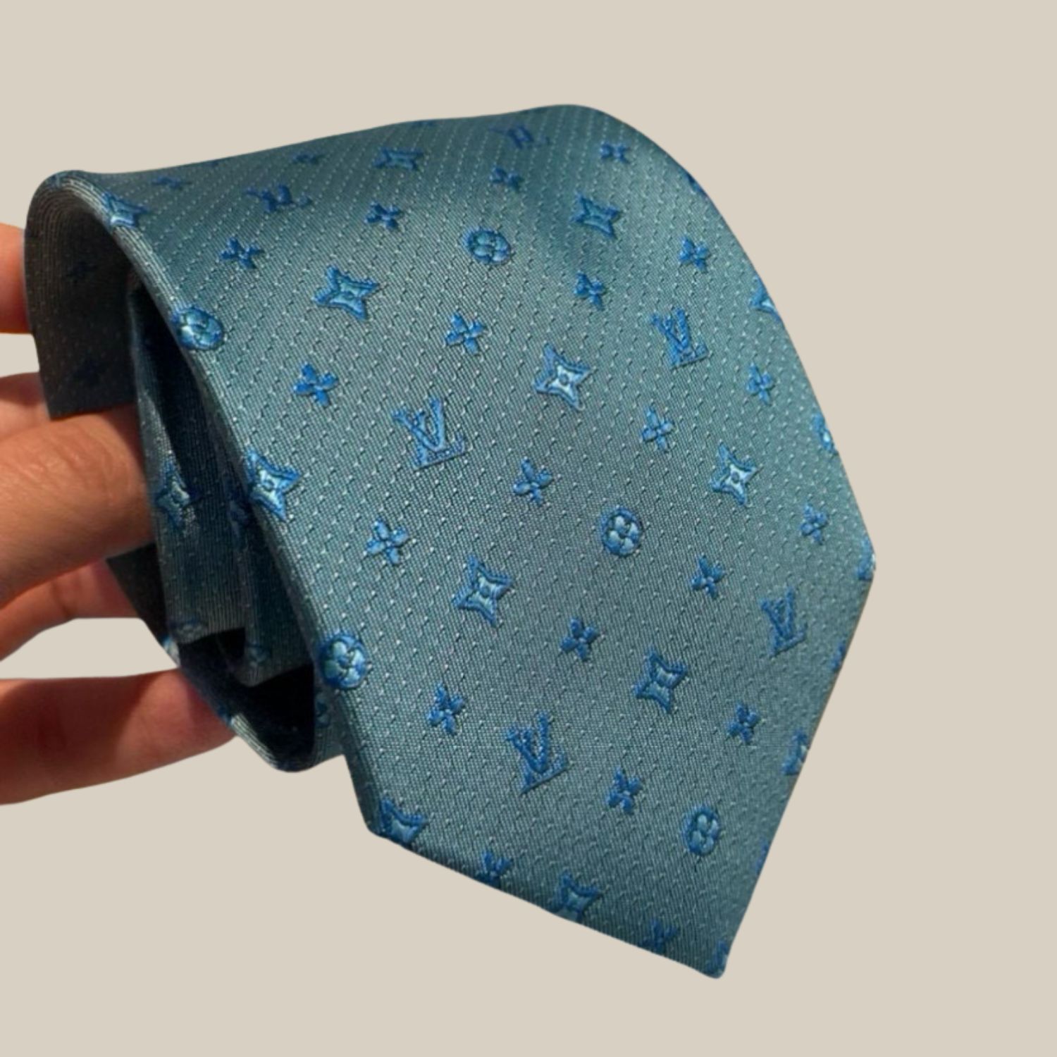 Louis Vuitton Signature Monogram Silk Tie Mint For Men
