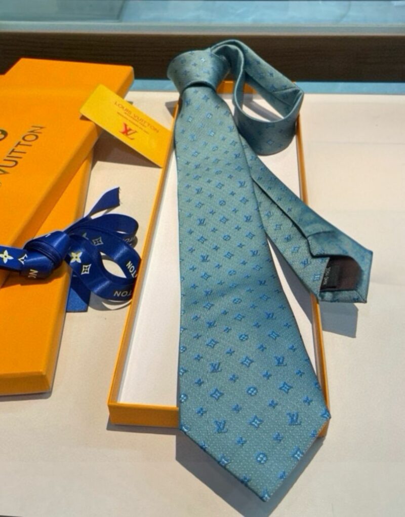 Louis Vuitton Signature Monogram Silk Tie Mint For Men