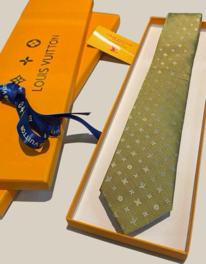 Louis Vuitton Signature Monogram Silk Tie Mustard For Men