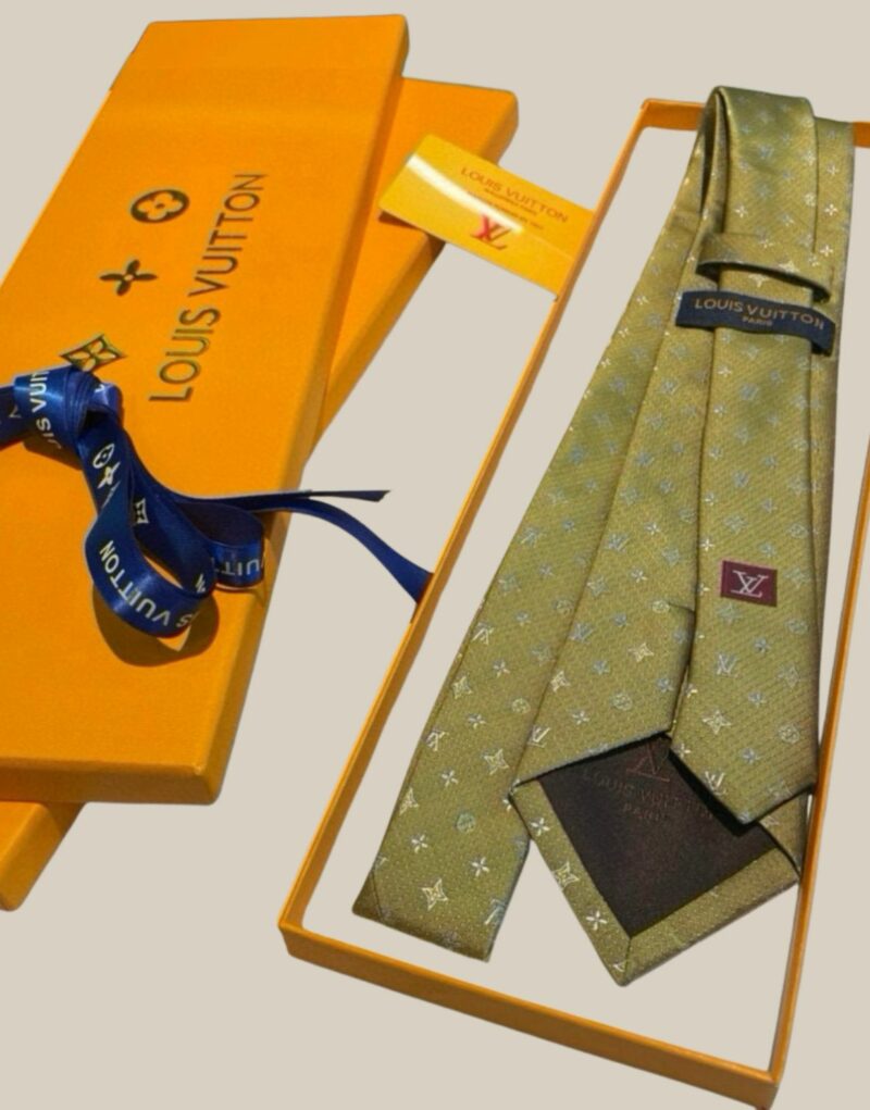 Louis Vuitton Signature Monogram Silk Tie Mustard For Men