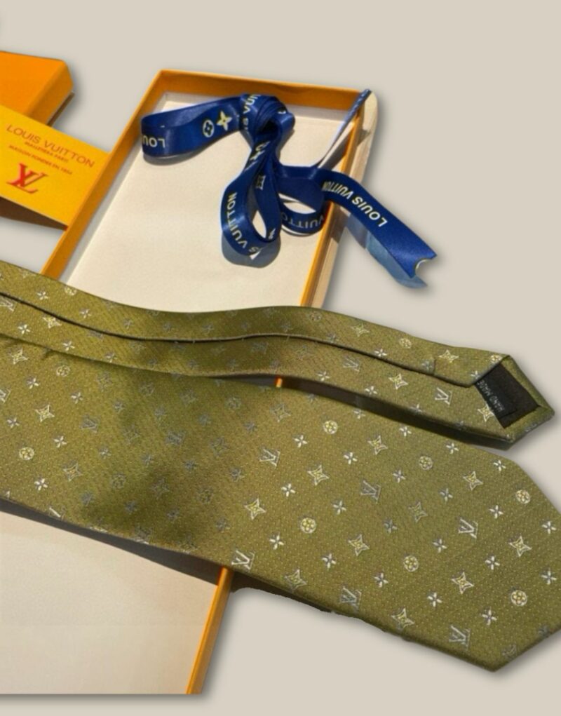 Louis Vuitton Signature Monogram Silk Tie Mustard For Men