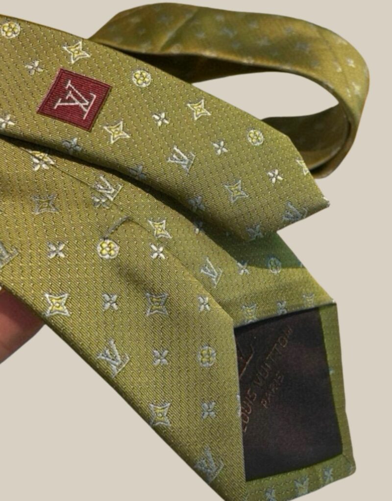 Louis Vuitton Signature Monogram Silk Tie Mustard For Men