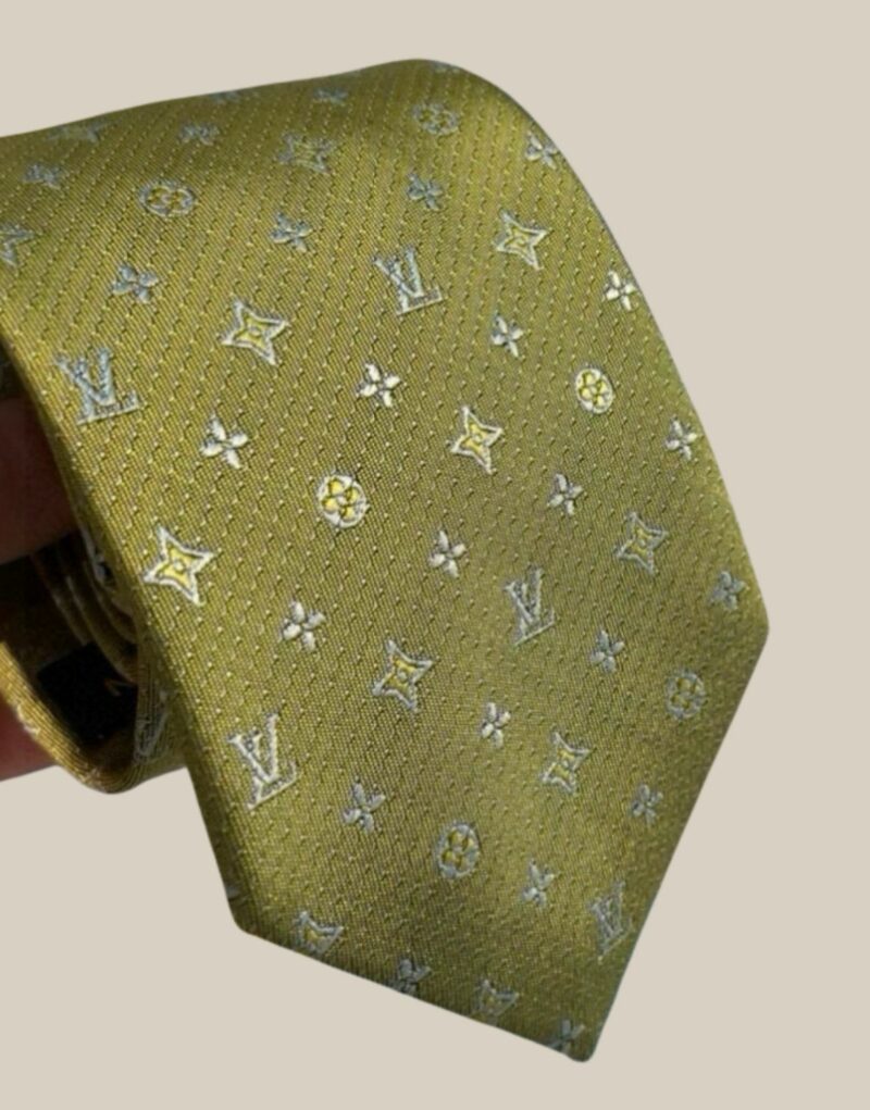 Louis Vuitton Signature Monogram Silk Tie Mustard For Men