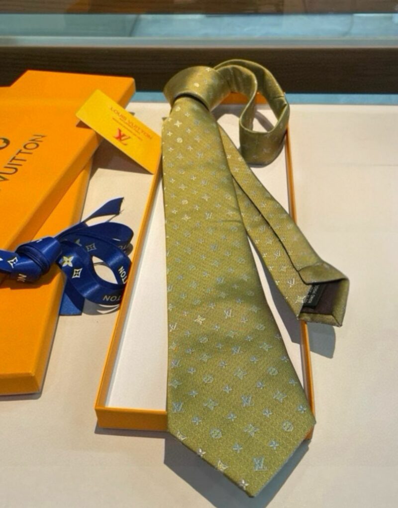Louis Vuitton Signature Monogram Silk Tie Mustard For Men