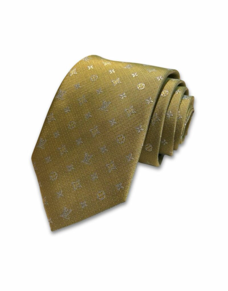 Louis Vuitton Signature Monogram Silk Tie Mustard For Men