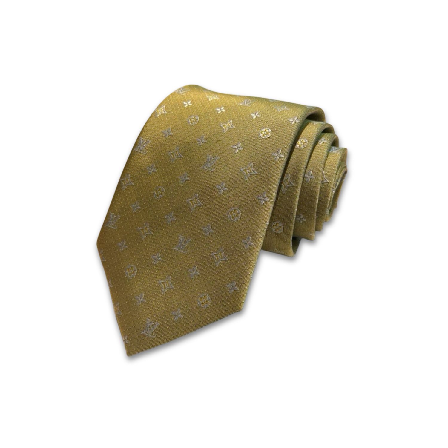 Louis Vuitton Signature Monogram Silk Tie Mustard For Men