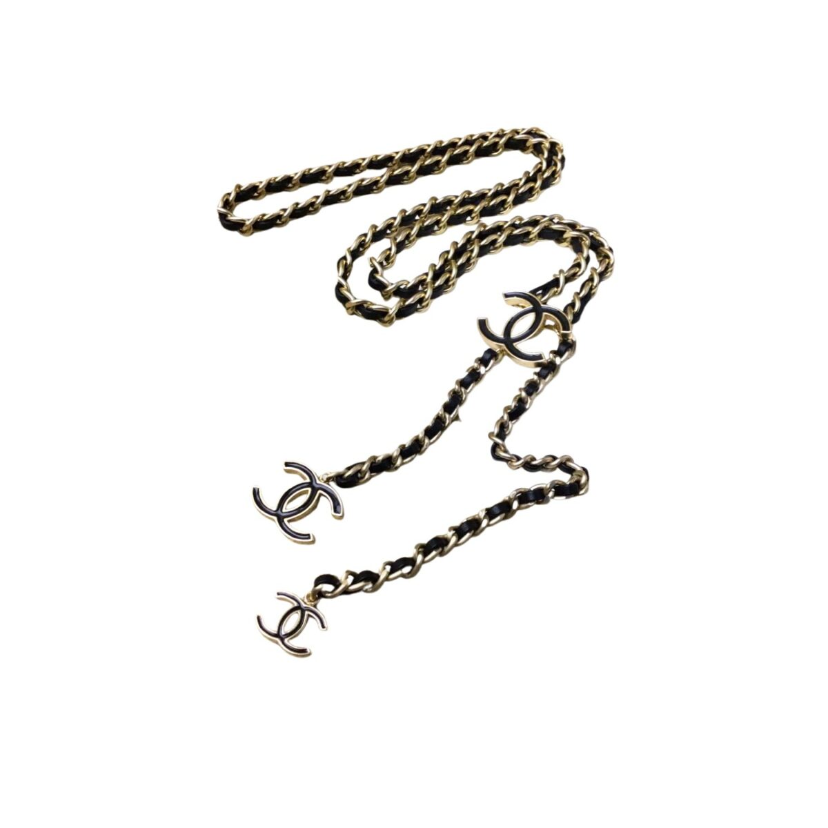 Chanel CC Logo Chain Belt Black For Women