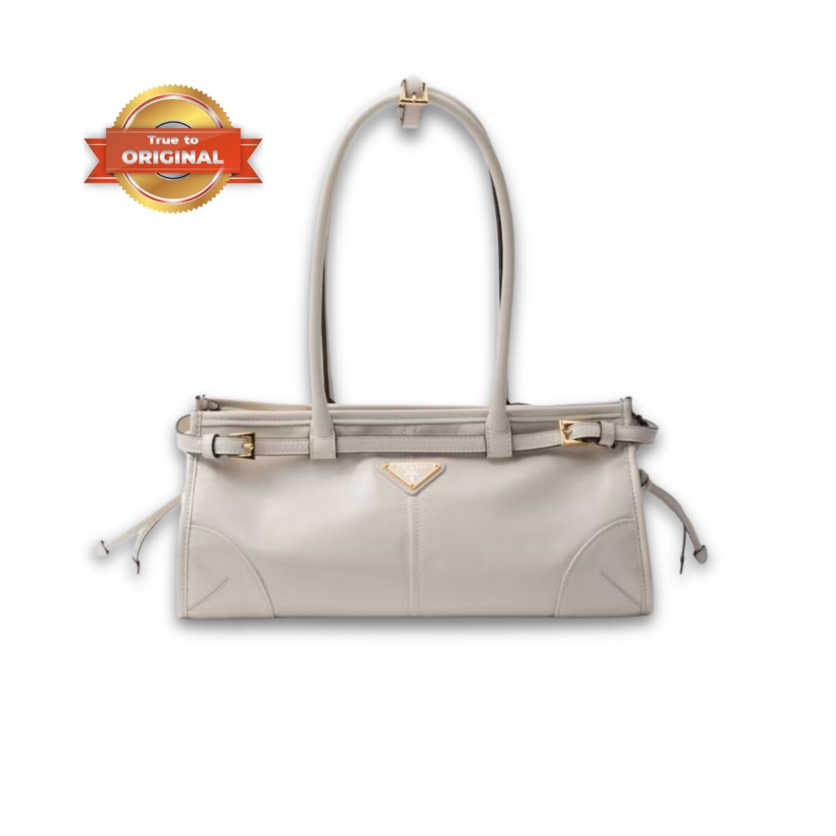 [True-to-ORIGINAL] Prada Bonnie Medium Shoulder Bag White 32cm/13in - 1BA426_2CYR_F0PG7_V_MOO