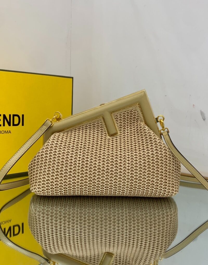 [True-to-ORIGINAL] Fendi First Small Bag Beige For Women 10.2in/26cm