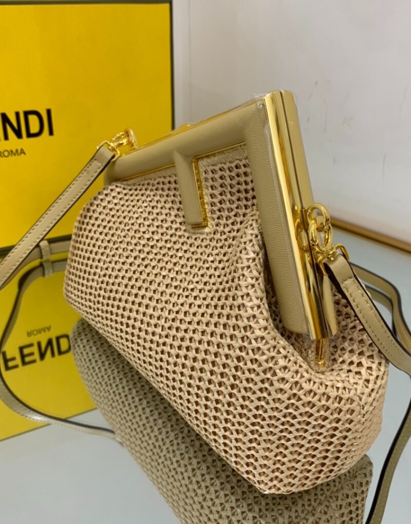 [True-to-ORIGINAL] Fendi First Small Bag Beige For Women 10.2in/26cm