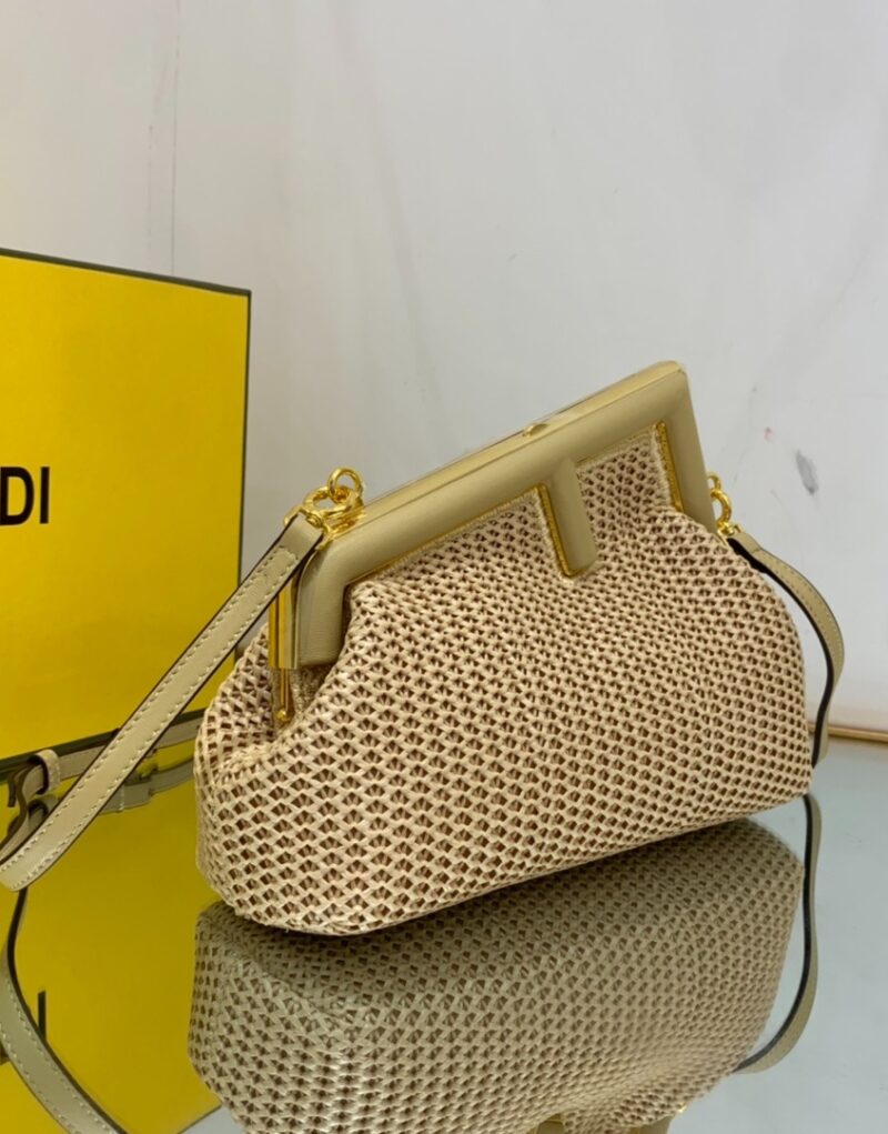 [True-to-ORIGINAL] Fendi First Small Bag Beige For Women 10.2in/26cm
