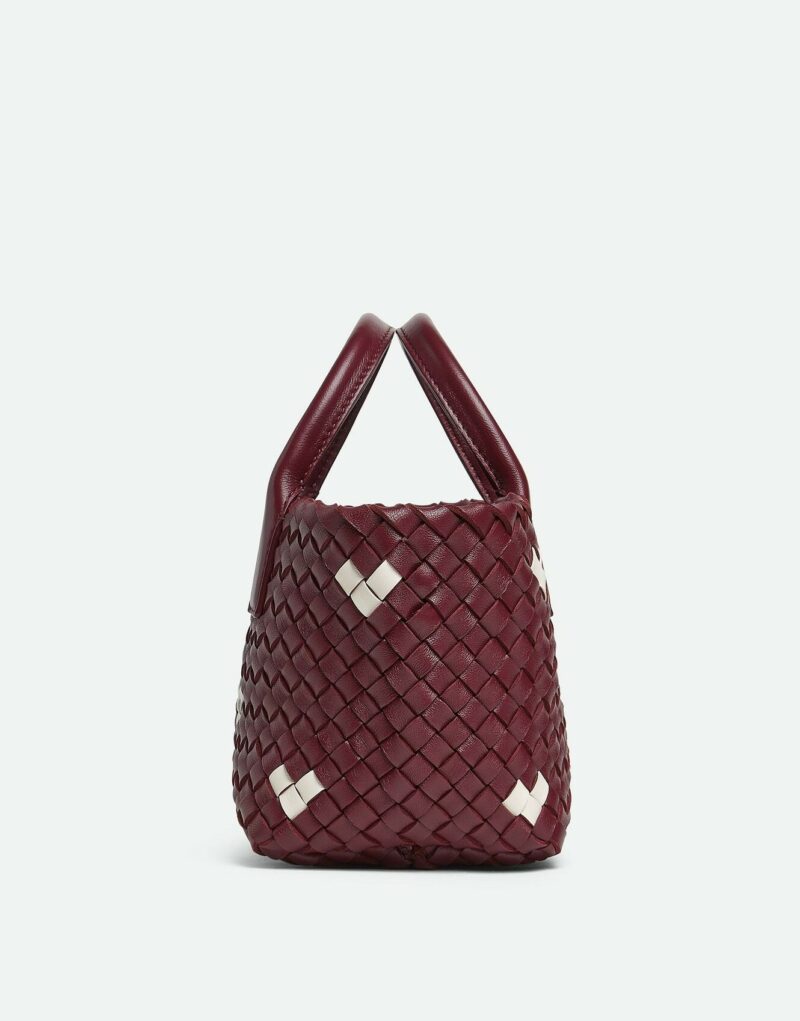 [True-to-ORIGINAL] Bottega Veneta Mini Cabat Barolo/White For Women 20cm/7.9in 818017V52B12352