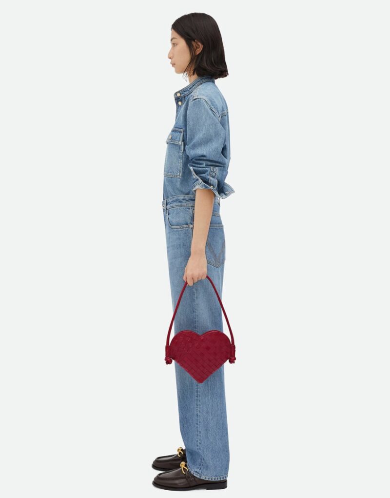 [True-to-ORIGINAL] Bottega Veneta Mini Solstice Heart Red For Women 22cm/8.7in