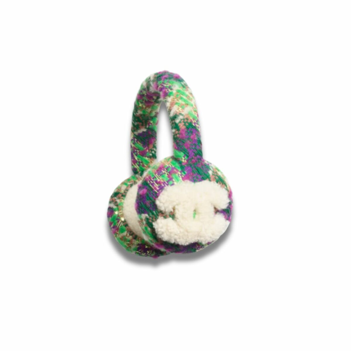 Chanel Logo CC Earmuffs Green And Purple For Women