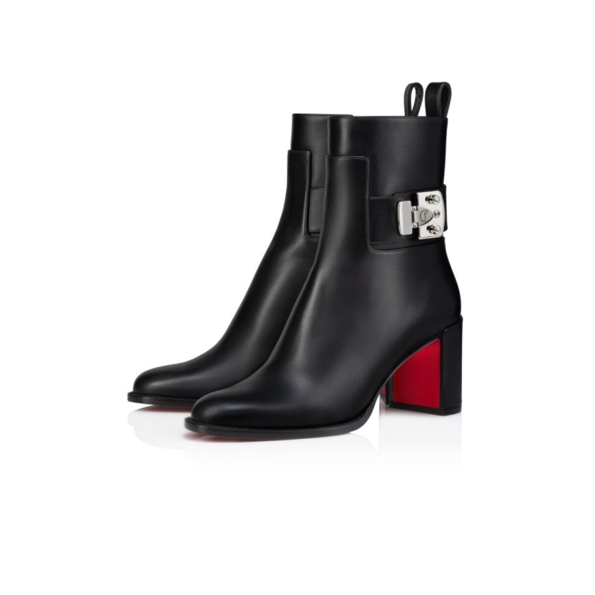 Christian Louboutin Booty Lock Low Boots Black For Women 70mm 1250114BK01
