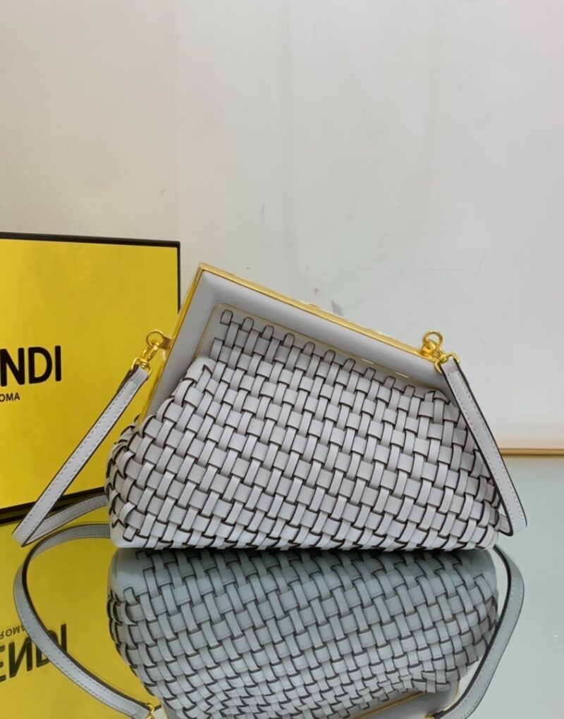 [True-to-ORIGINAL] Fendi First Small Bag Grey For Women 10.2in/26cm