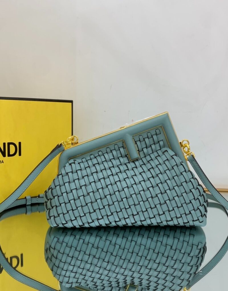 [True-to-ORIGINAL] Fendi First Small Bag Blue For Women 10.2in/26cm