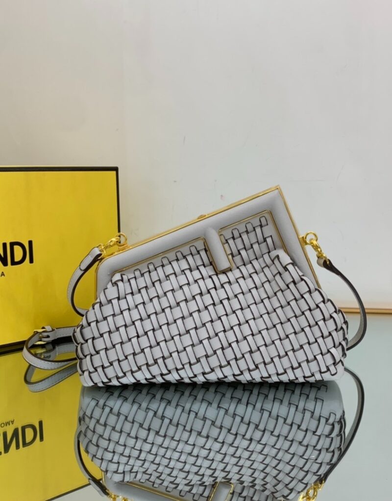 [True-to-ORIGINAL] Fendi First Small Bag Grey For Women 10.2in/26cm