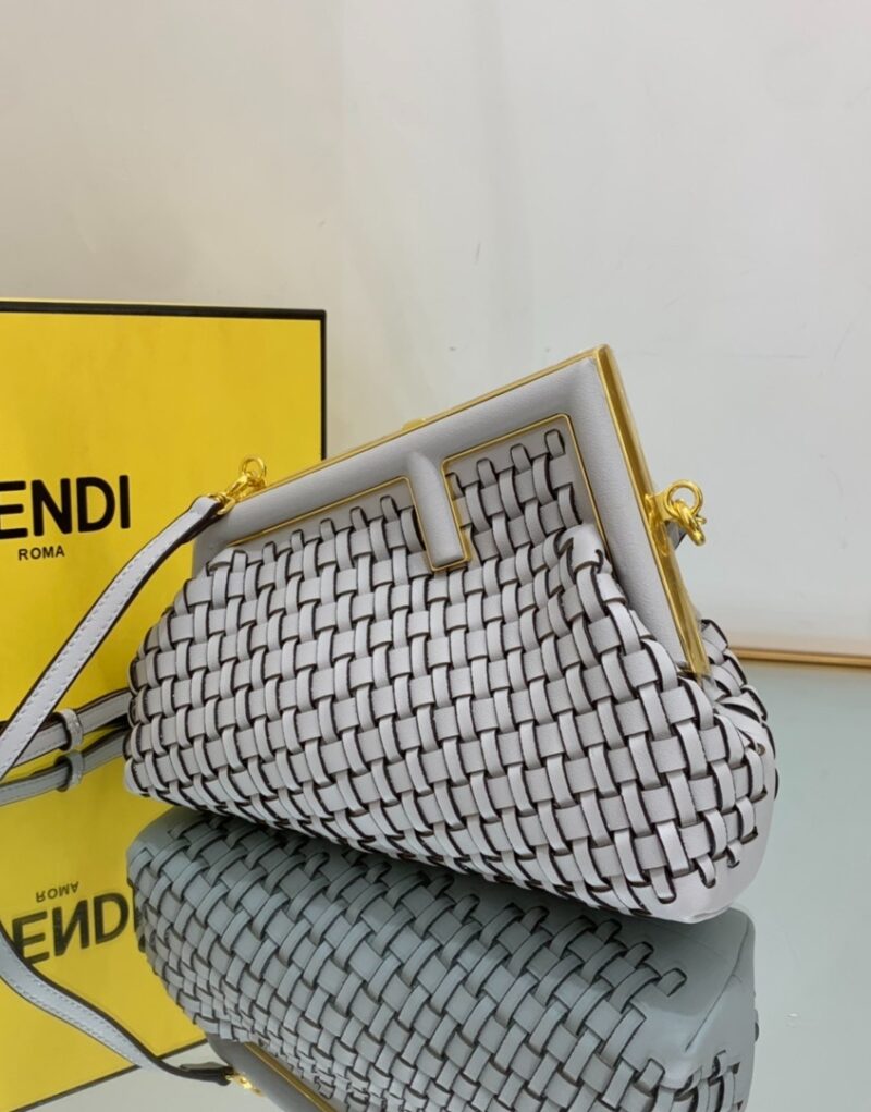 [True-to-ORIGINAL] Fendi First Small Bag Grey For Women 10.2in/26cm