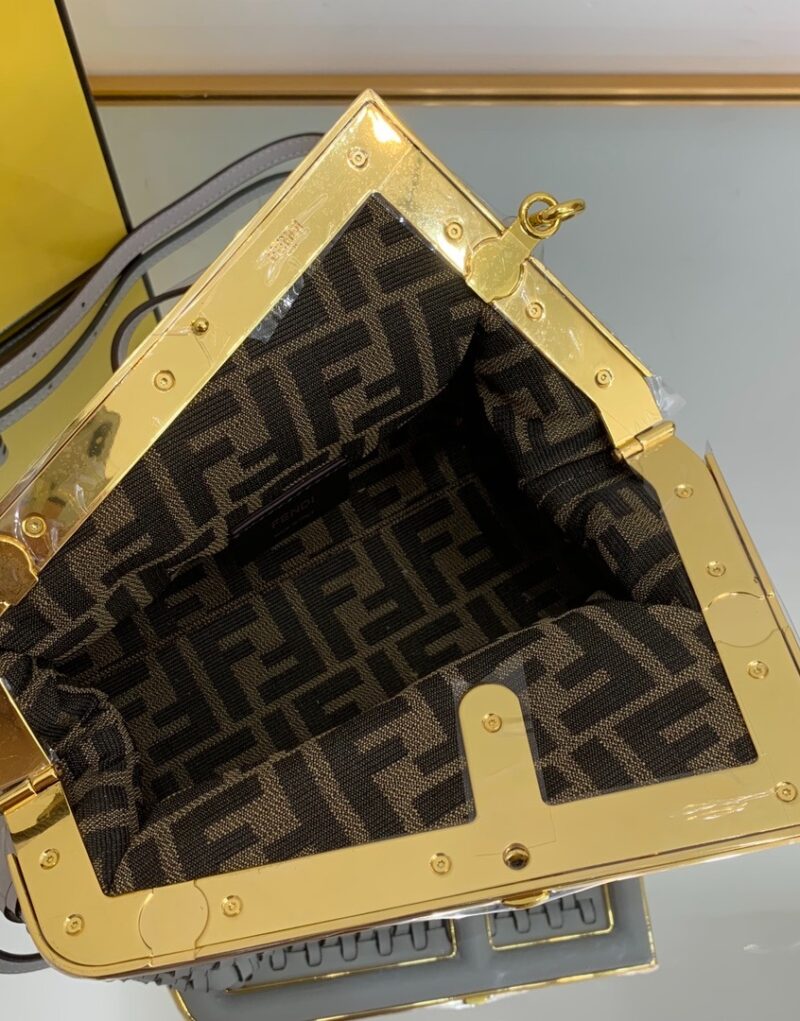 [True-to-ORIGINAL] Fendi First Small Bag Grey For Women 10.2in/26cm