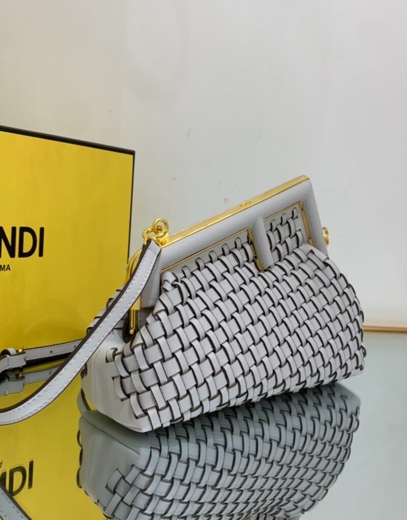 [True-to-ORIGINAL] Fendi First Small Bag Grey For Women 10.2in/26cm