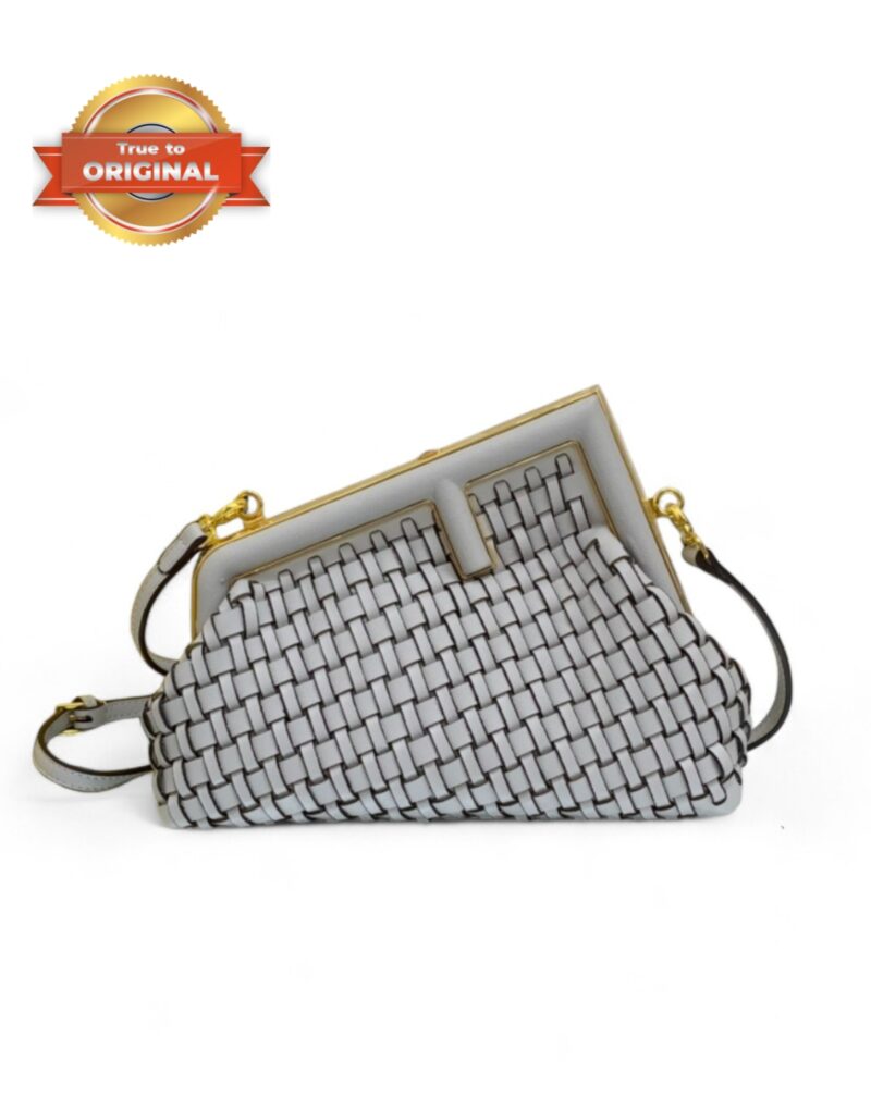 [True-to-ORIGINAL] Fendi First Small Bag Grey For Women 10.2in/26cm