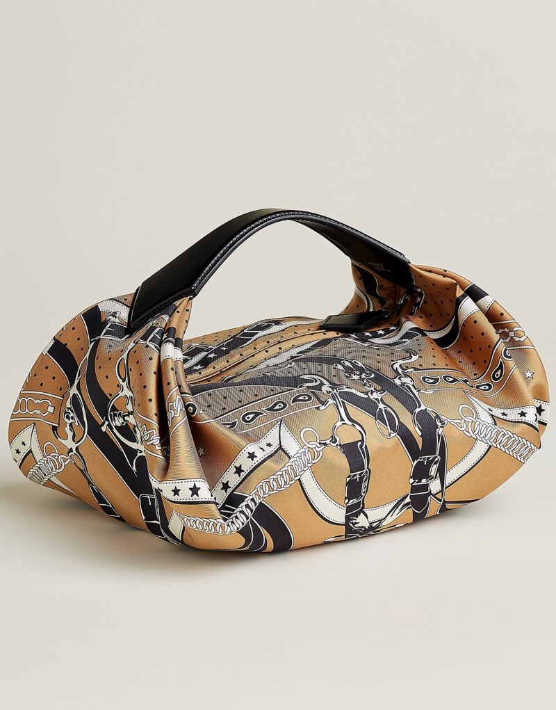 [True-to-ORIGINAL] Hermes Balusoie Bag Biscuit/Noir 32cm/13in - H084907CKAF