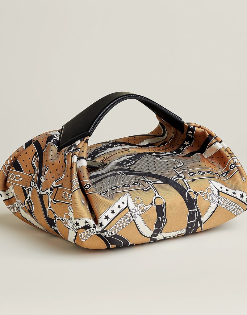 [True-to-ORIGINAL] Hermes Balusoie Bag Biscuit/Noir 32cm/13in - H084907CKAF