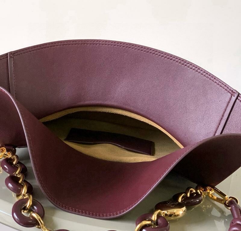 [True-to-ORIGINAL] Loewe Medium Ola Bag Dark Burgundy For Women 26cm/10.2in AP22P22X07