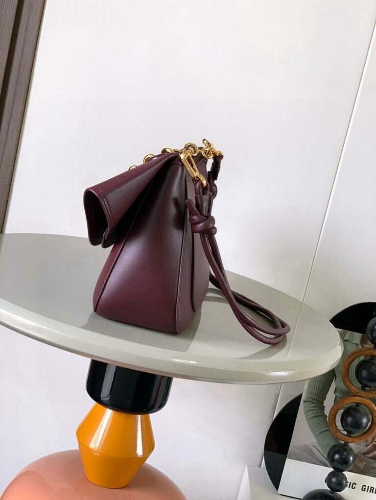[True-to-ORIGINAL] Loewe Medium Ola Bag Dark Burgundy For Women 26cm/10.2in AP22P22X07