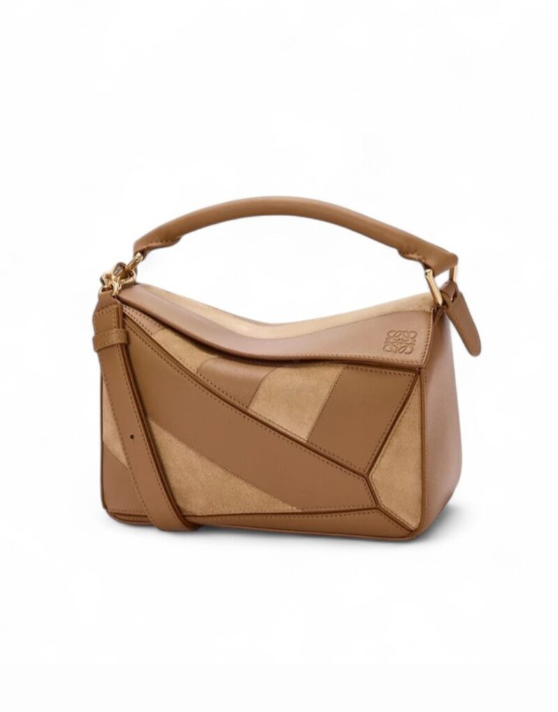 Loewe Small Puzzle Bag Oak Suede For Women 9.4in/24cm A510S21XBR