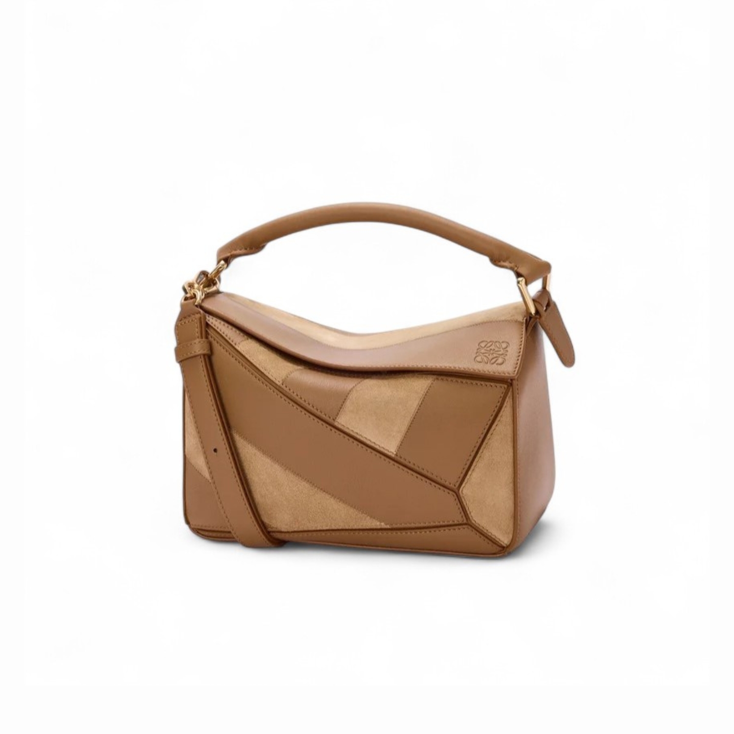 Loewe Small Puzzle Bag Oak Suede For Women 9.4in/24cm A510S21XBR