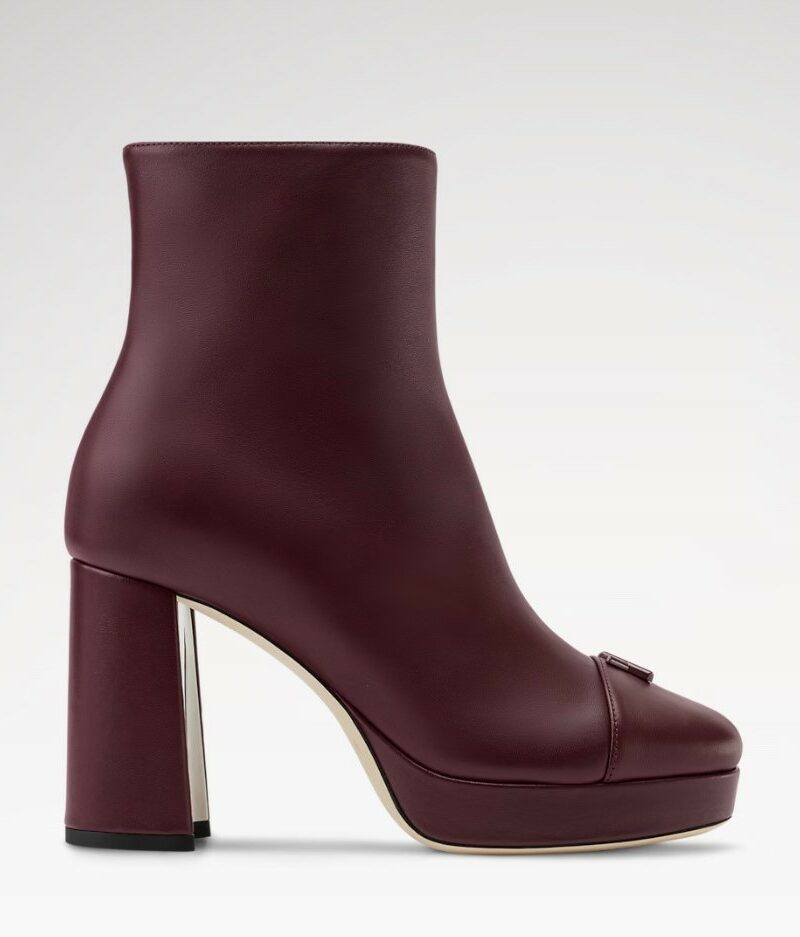 Louis Vuitton Swing Platform Ankle Boot Bordeaux Red For Women 1AIFO7