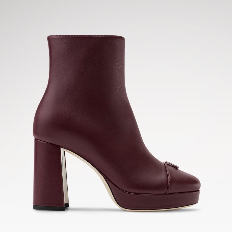 Louis Vuitton Swing Platform Ankle Boot Bordeaux Red For Women 1AIFO7