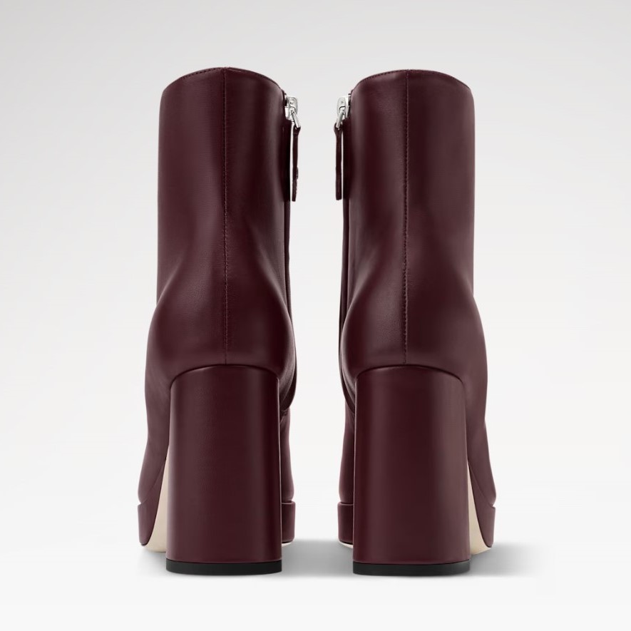 Louis Vuitton Swing Platform Ankle Boot Bordeaux Red For Women 1AIFO7