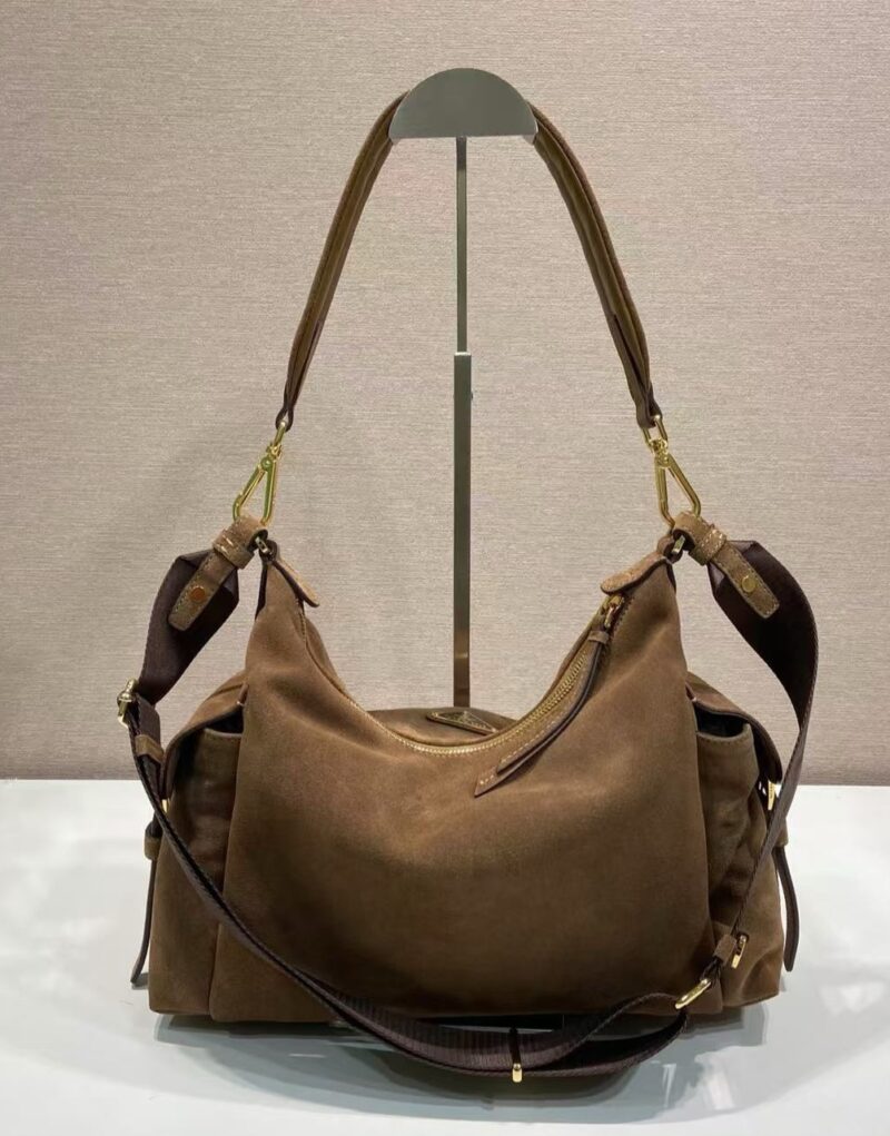 [True-to-ORIGINAL] Prada Explore Large Suede Bag Cocoa Brown For Women 32cm/12.6in 1BC264_008_F0324_V_NOO