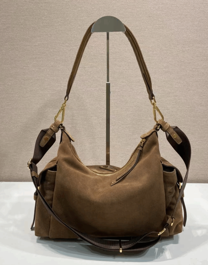 [True-to-ORIGINAL] Prada Explore Large Suede Bag Cocoa Brown For Women 32cm/12.6in 1BC264_008_F0324_V_NOO