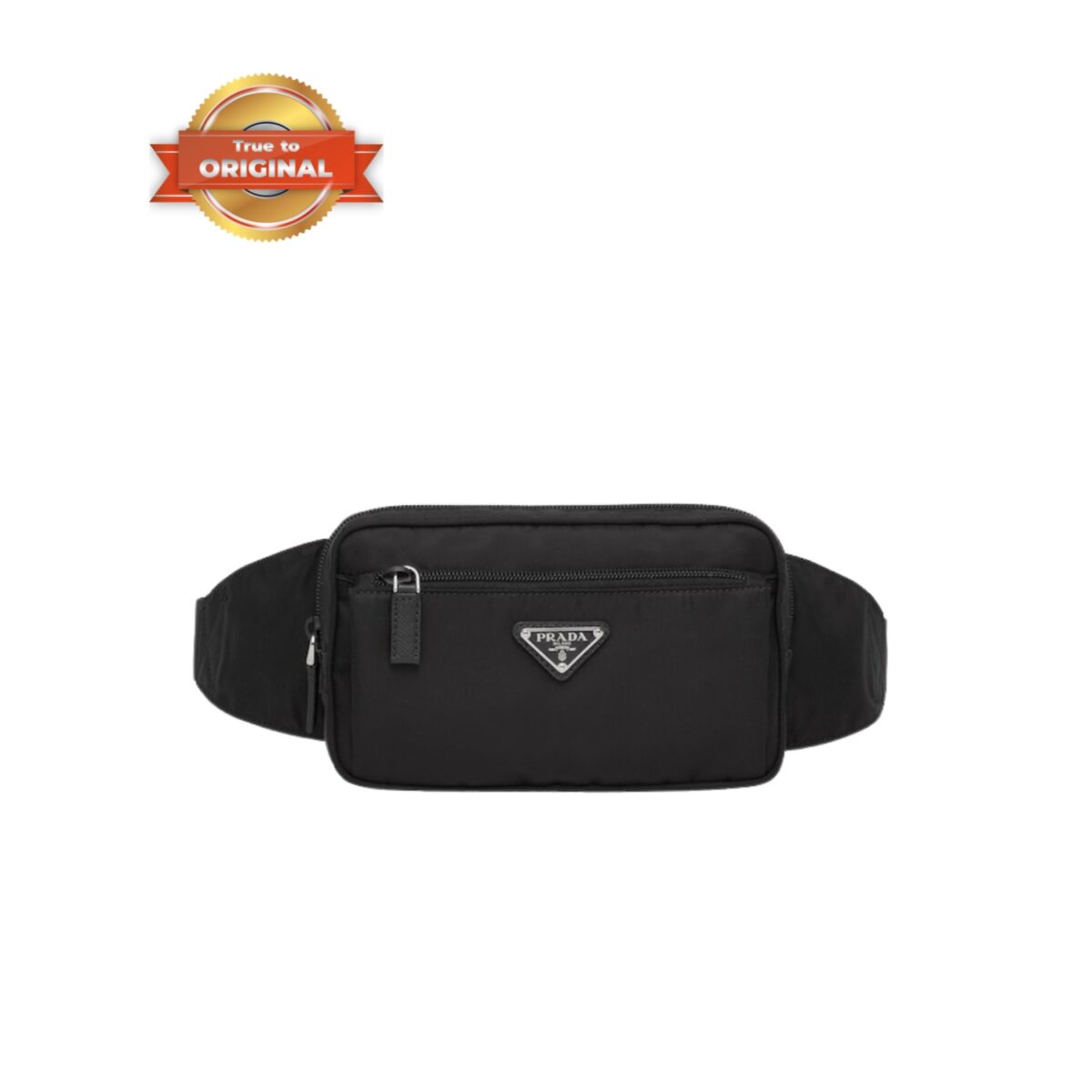 [True-to-ORIGINAL] Prada Re-Nylon And Saffiano Leather Belt Bag Black For Women 8.3in/21cm 2VL977_2DMG_F0002_V_WOO