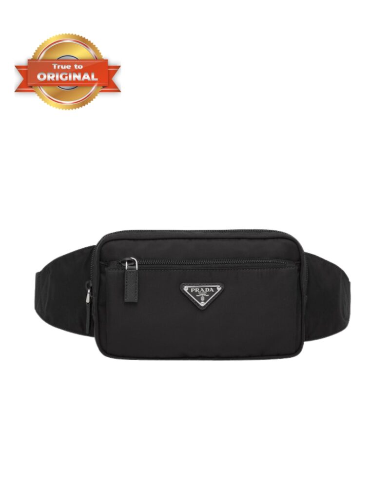 [True-to-ORIGINAL] Prada Re-Nylon And Saffiano Leather Belt Bag Black For Women 8.3in/21cm 2VL977_2DMG_F0002_V_WOO