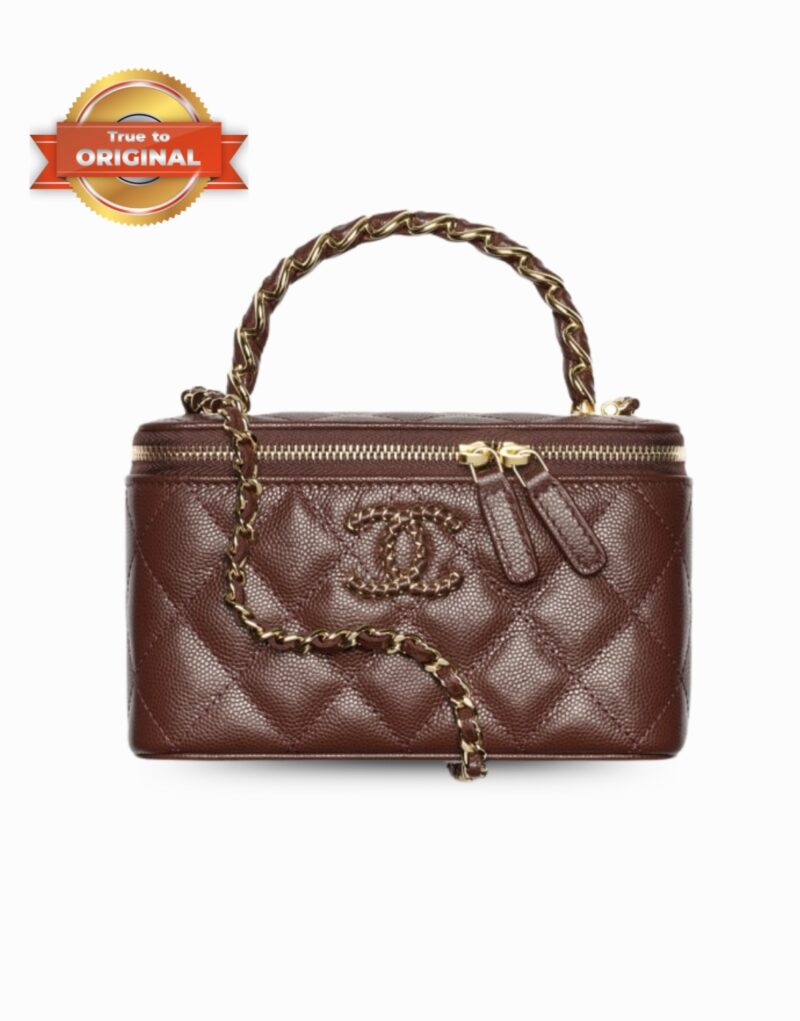[True-to-ORIGINAL] Chanel Long Vanity With Chain Dark Brown For Women 6.7in/17cm‎ AP4872-B22044-U3661