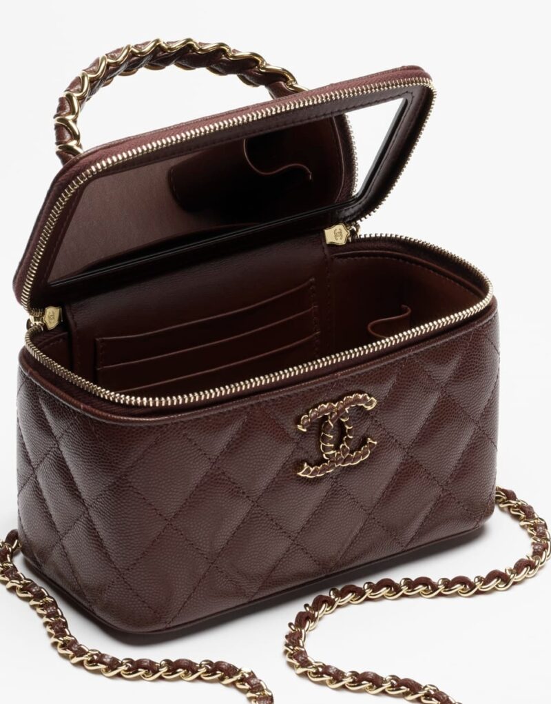 [True-to-ORIGINAL] Chanel Long Vanity With Chain Dark Brown For Women 6.7in/17cm‎ AP4872-B22044-U3661
