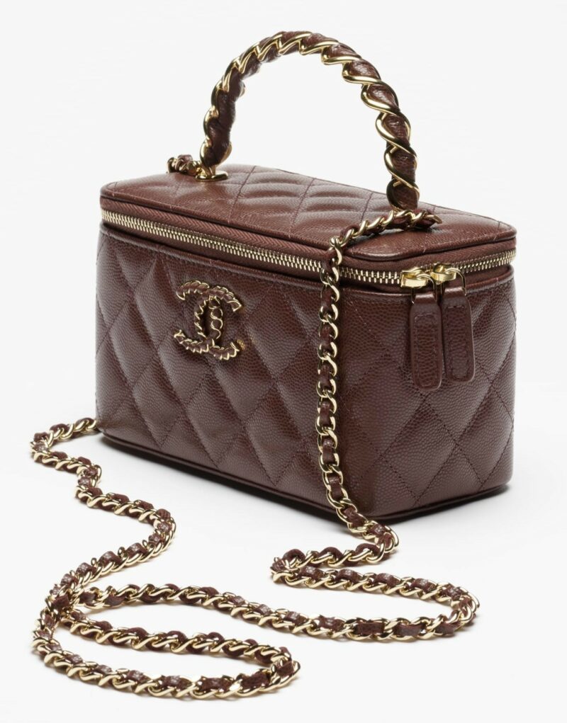 [True-to-ORIGINAL] Chanel Long Vanity With Chain Dark Brown For Women 6.7in/17cm‎ AP4872-B22044-U3661