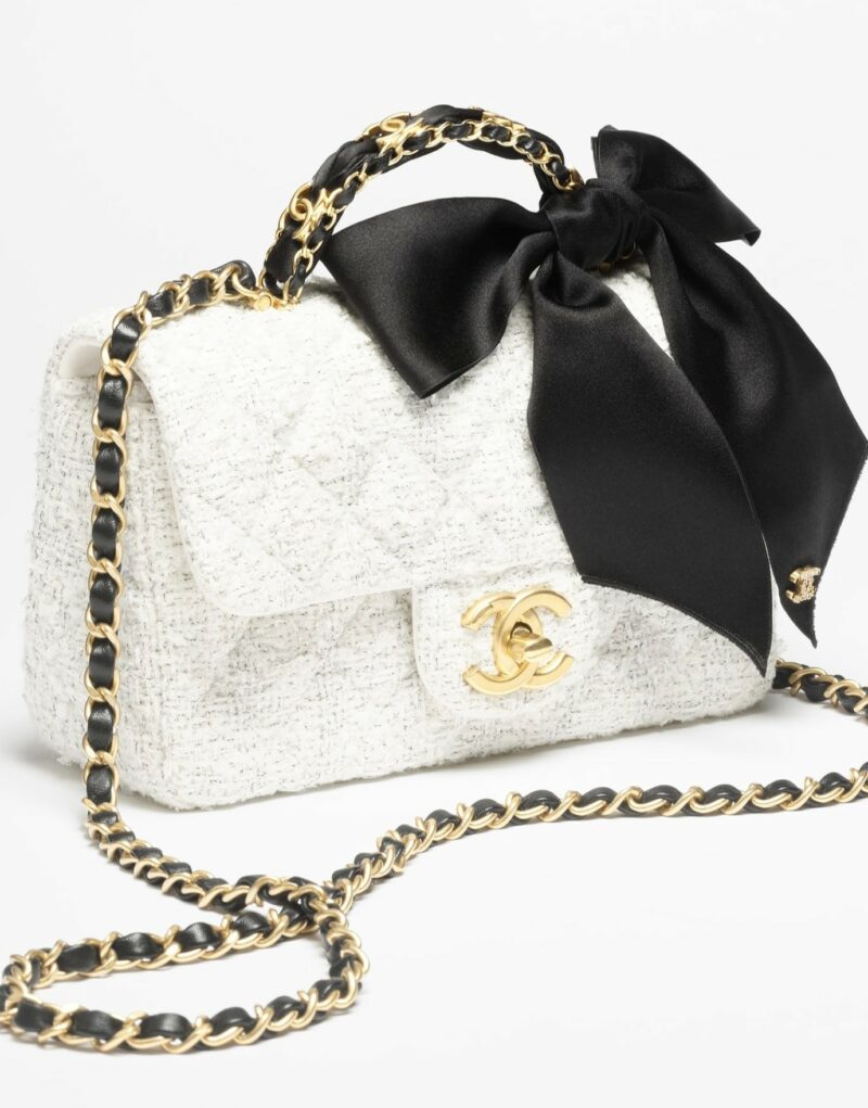 [True-to-ORIGINAL] Chanel Mini Flap Bag With Top Handle White For Women 7.9in/20cm‎ AS5875-B22482-MB103