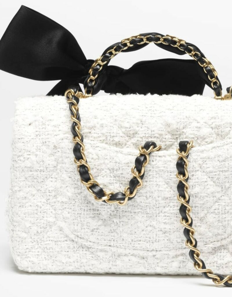 [True-to-ORIGINAL] Chanel Mini Flap Bag With Top Handle White For Women 7.9in/20cm‎ AS5875-B22482-MB103